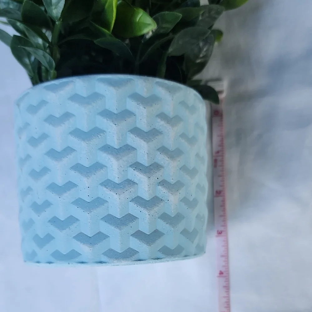 NWT Artificial Greenery in Blue Planter